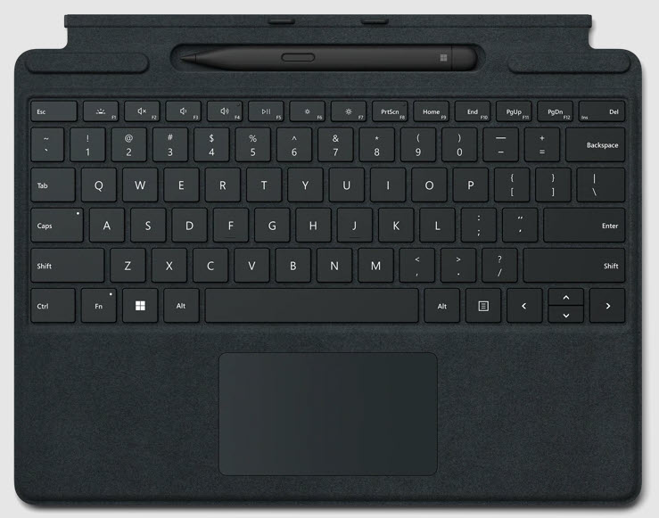 Microsoft Surface Pro 8/9/10/11 Type Cover mit Slim Pen 2 Schwarz