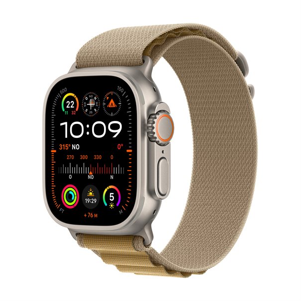 Apple Watch Ultra 2 (2024) natural titanium 49mm 4G tan alpine loop Size M
