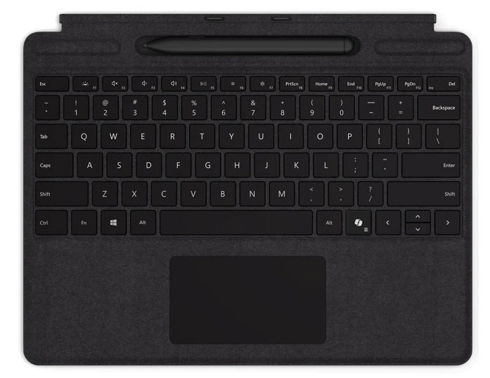 Microsoft Surface Pro 8/9/10/11 Type Cover mit Slim Pen 2 Schwarz (Vorführmodell